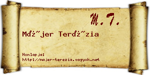 Májer Terézia névjegykártya