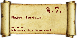 Májer Terézia névjegykártya